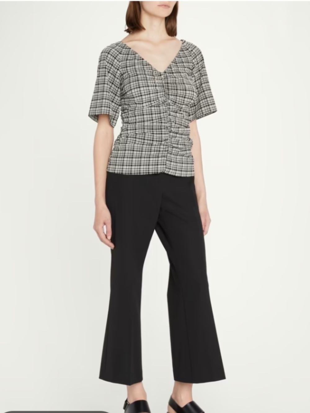 Black and White Plaid GANNI Top